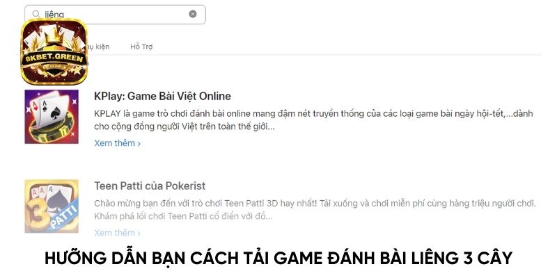 Hưỡng dẫn bạn cách tải game đánh bài Liêng 3 cây